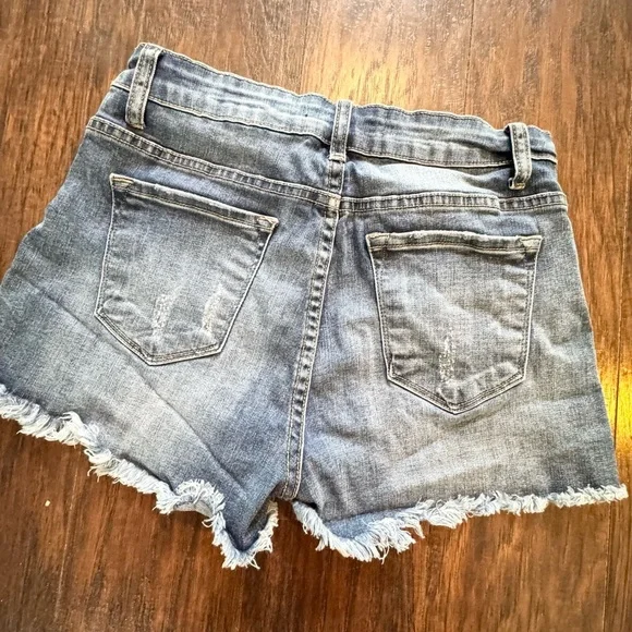Kancan Size 7- pre loved-Denim Frayed Hem Women's Shorts - Picture 7 of 11